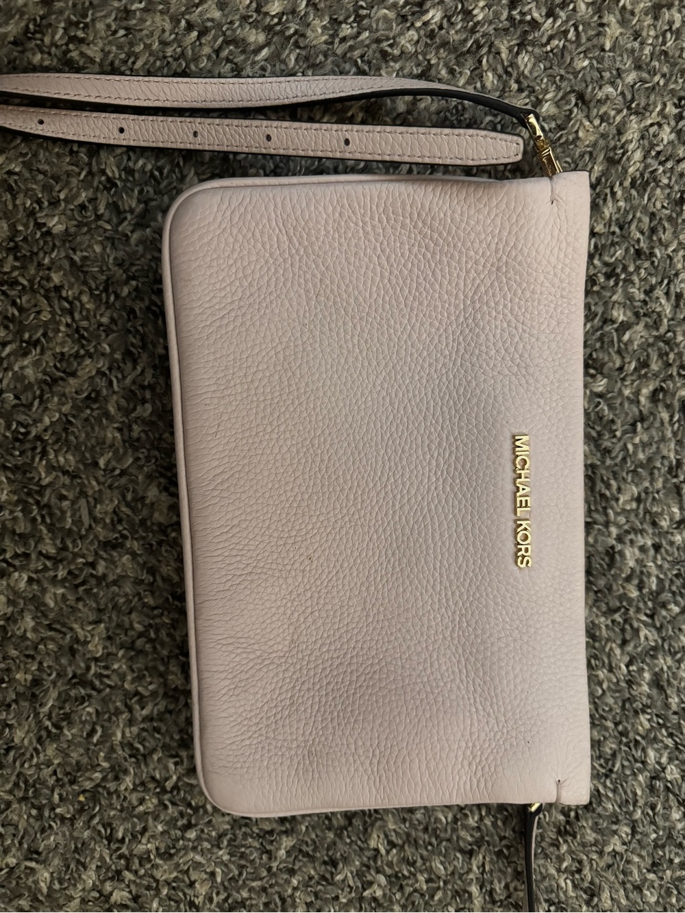 Michael Kors Blush Leather Crossbody Bag with Gold Logo
